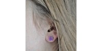 Boucles d'oreilles puces en verre dichroïque 